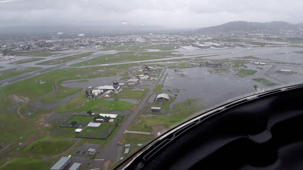 Townsville Airport, aerial photograph during floods, 2019. 
