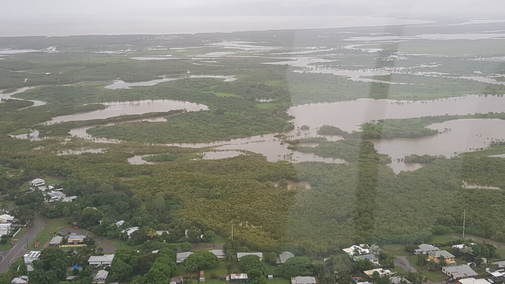 Oonoonba, aerial photograph during floods, 2019. 