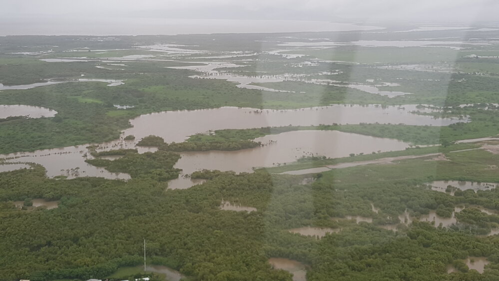 Oonoonba, aerial photograph during floods, 2019. 