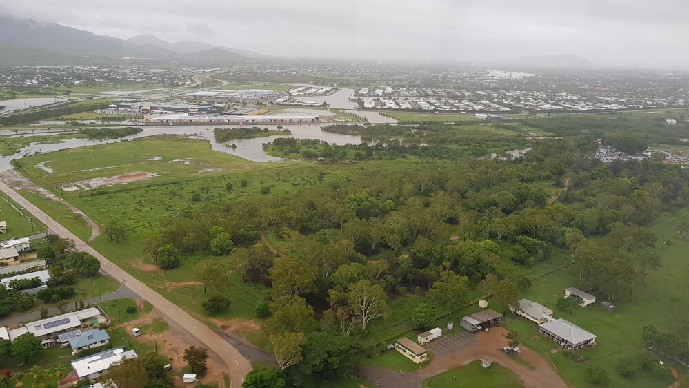 Cluden, aerial photograph during floods, 2019. 