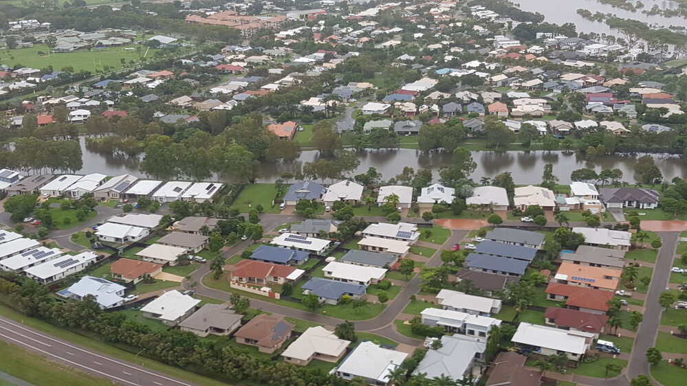 Oonoonba, aerial photograph during floods, 2019. 