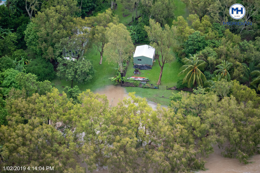 Kelso, aerial photograph during floods, 2019. 