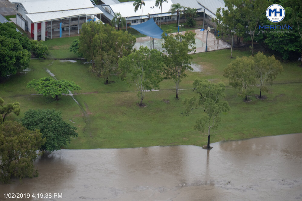 Cranbrook, aerial photograph during floods, 2019. 