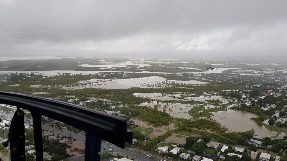 Boundary Street, aerial photograph during floods, 2019. 