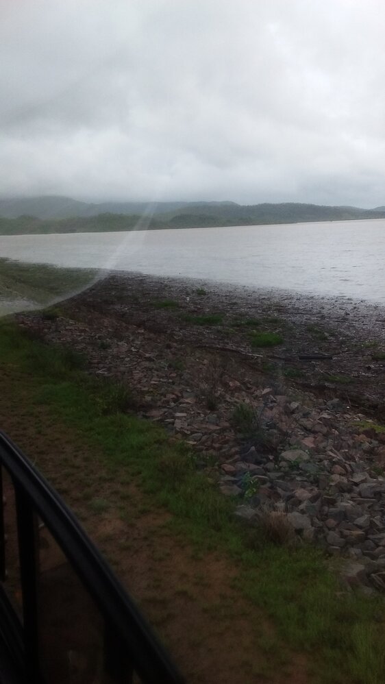 Flinders Highway Woodstock facing back to Ross River Dam, aerial photograph during floods, 2019. 