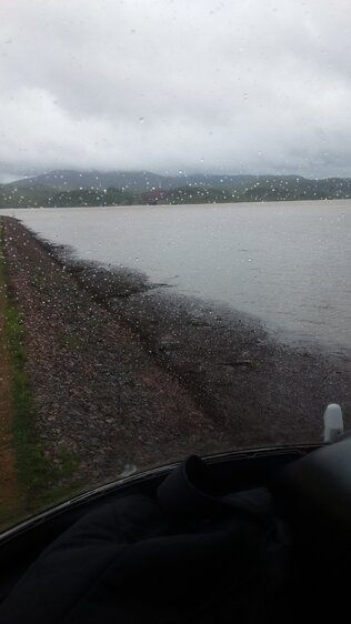 Flinders Highway Woodstock facing back to Ross River Dam, aerial photograph during floods, 2019. 