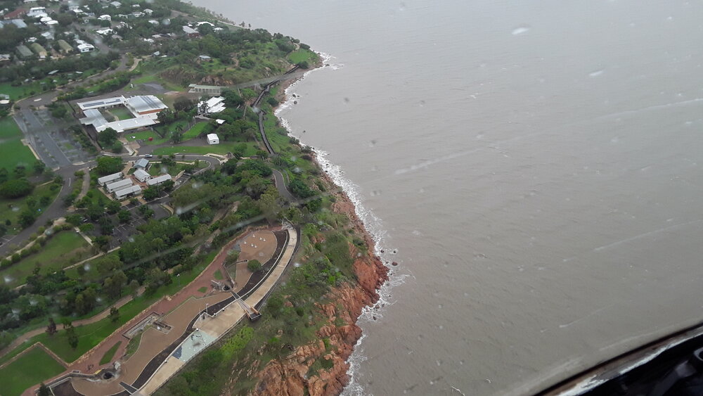 Jezzine Barracks, aerial photograph during floods, 2019. 