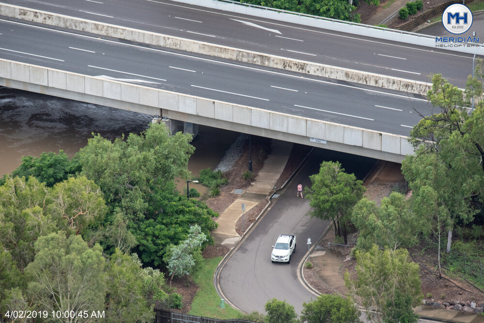 The Ring Road, Condon, aerial photograph during floods, 2019. 