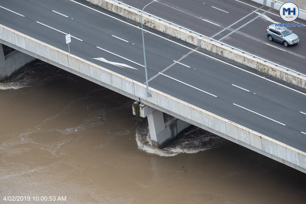 Ross River, The Ring Road, aerial photograph during floods, 2019. 