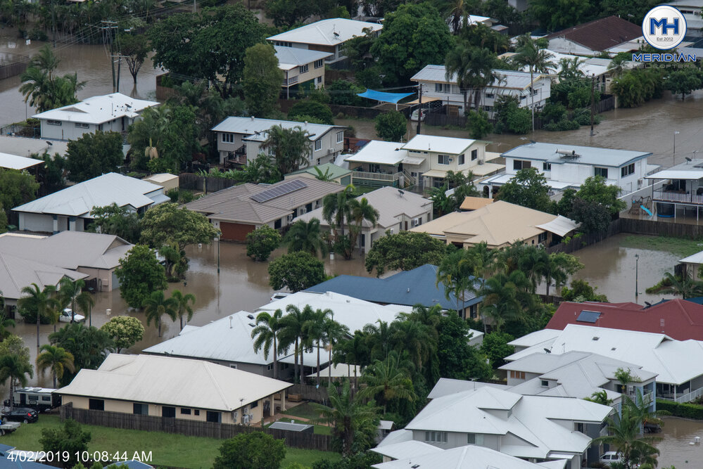 Annandale, aerial photograph during floods, 2019. 