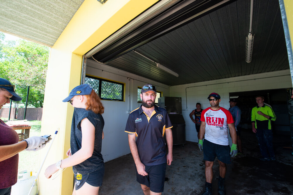 Hermit Park AFL Club volunteers in club house, Hermit Park, 2019