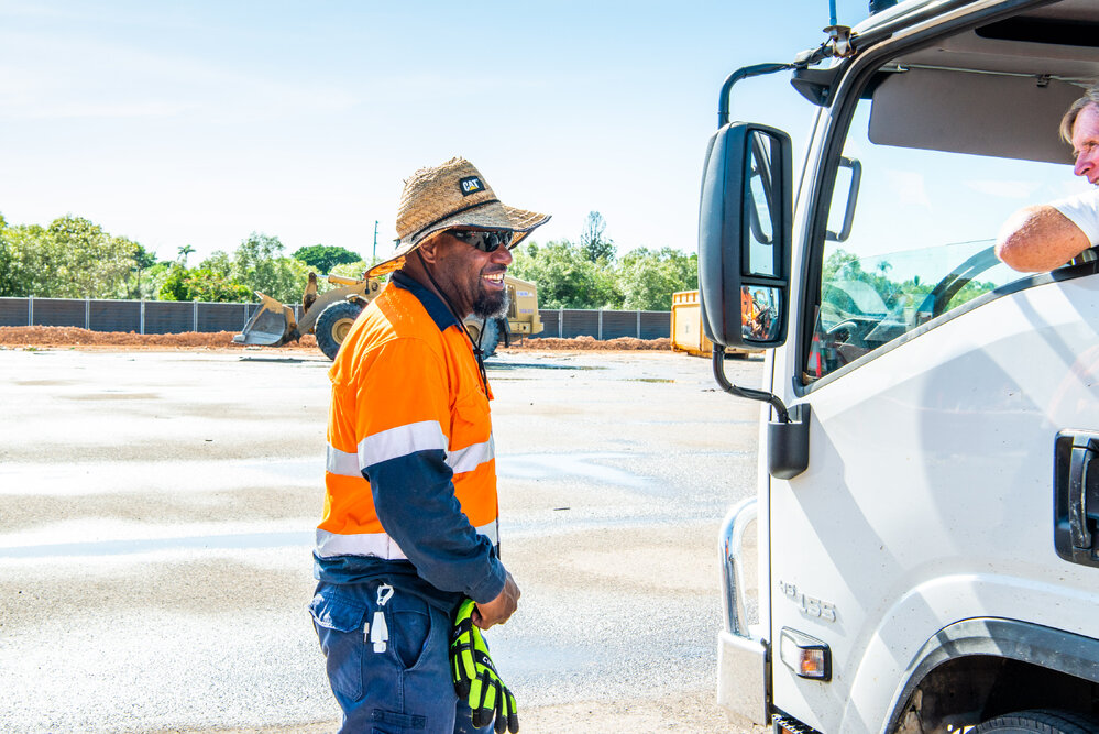 Residents/Volunteers unloading flood damaged items at Lou Lister temporary transfer station, Hermit Park, 2019