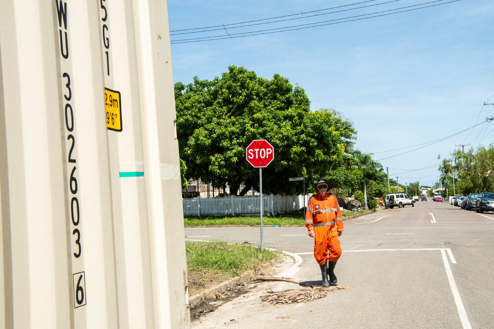 Rural Fire Service Queensland clean up homes after floods, 2019. 