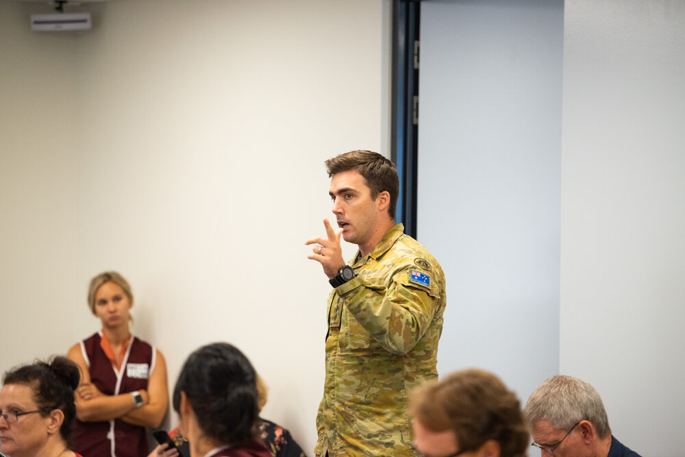 Army officer volunteer, Disaster Committee Meeting, 2019.