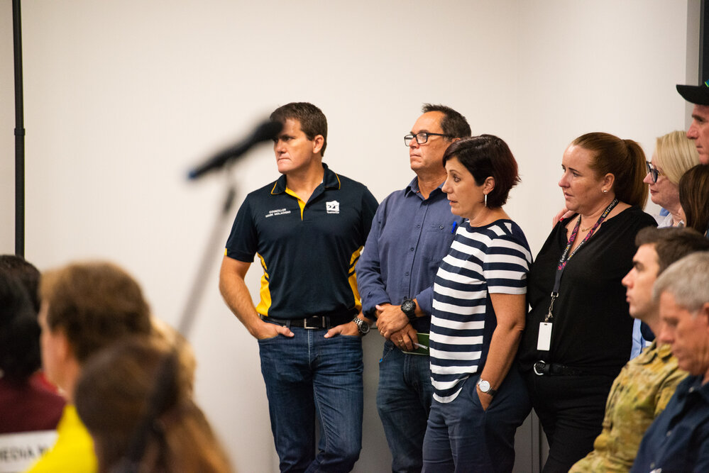 Cr Mark Molachino, Cr Ann-Maree Greaney, and Cr Sue Blom, Disaster Committee Meeting, 2019.