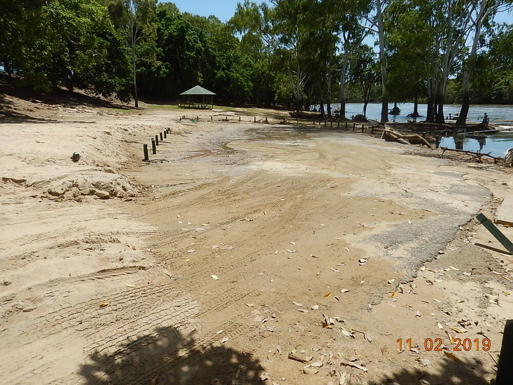River silt and debris washed up in Black Weir Park, 2019. 