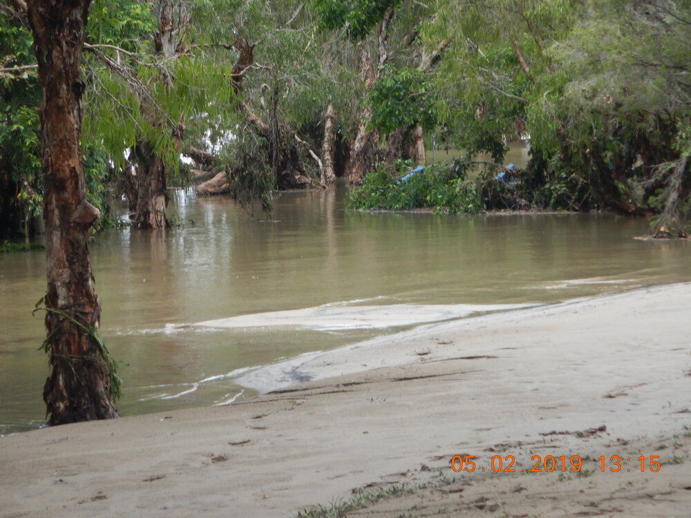 Monument Park, Douglas under flood waters, 2019.