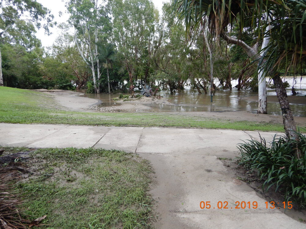 Monument Park, Douglas under flood waters, 2019.