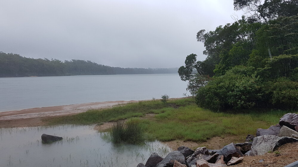 Raised water levels at Paluma Dam, 2019.