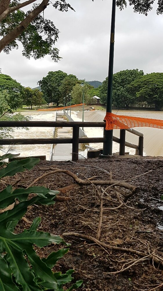 Aplins Weir, Pedestrian Bridge Damage, 2019