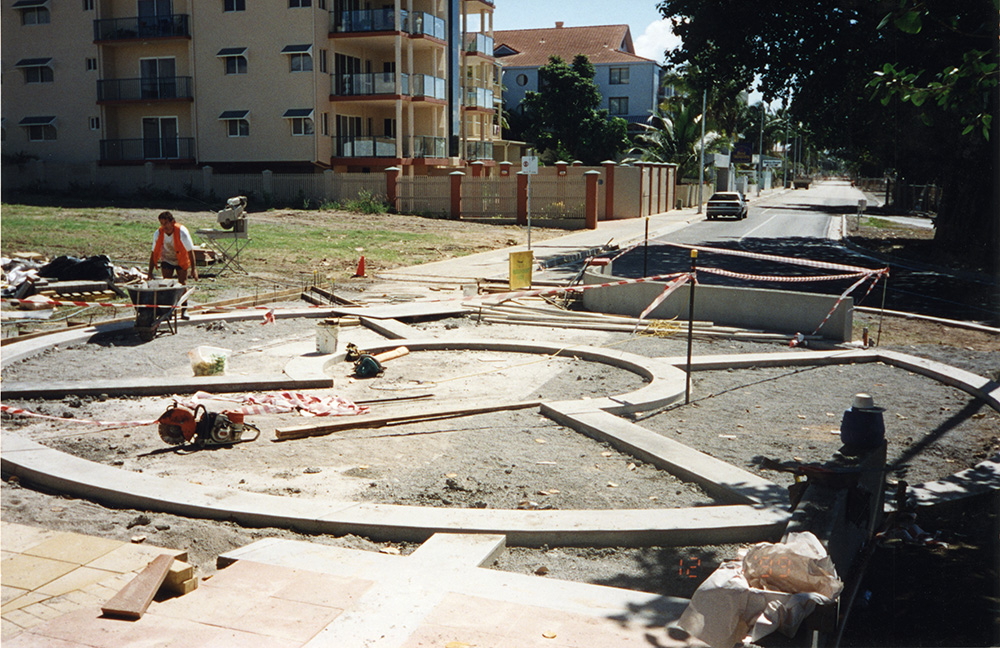 Landscaping works during the strand redevelopment, Townsville, 1999