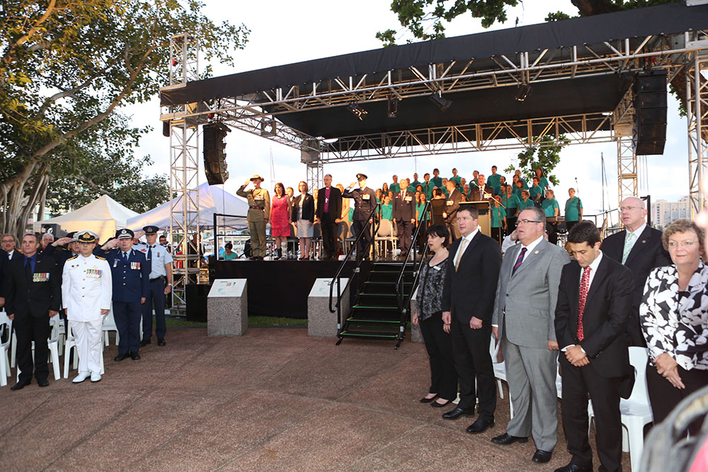 ANZAC Day commemoration at the Cenotaph, the Strand, Townsville, 25 April 2013