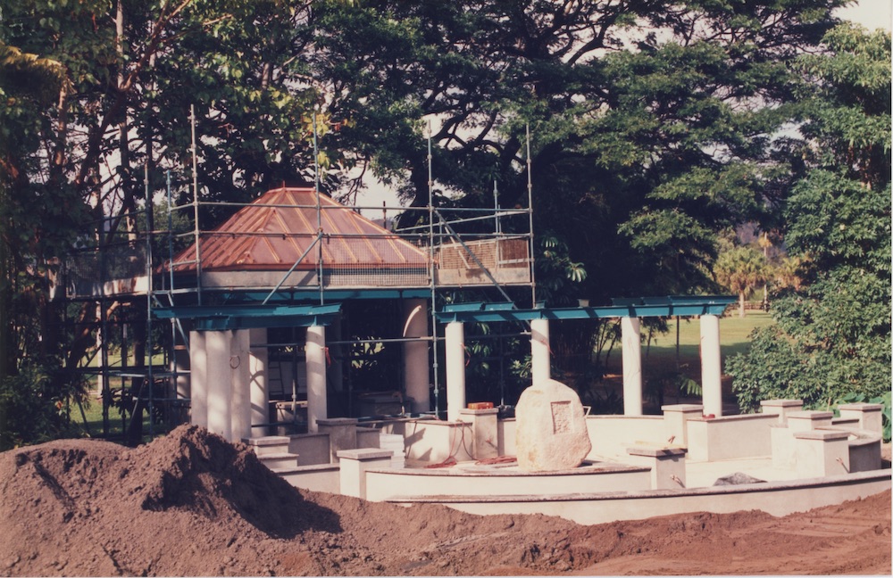 The Blackhawk Memorial under construction the Townsville palmetum / Townsville City Council staff