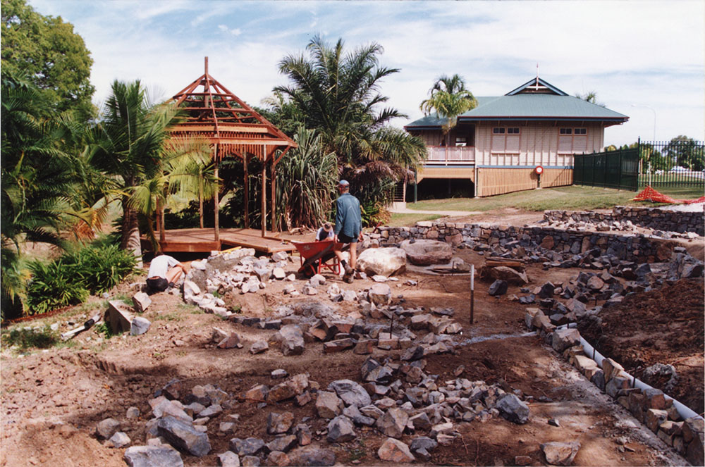 Tokuyama Garden under construction at the Townsville palmetum / Townsville City Council staff
