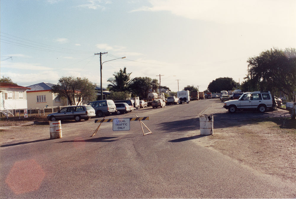 Shaw Street, West End, Townsville, during the Townsville show, between 1980 and 2000 / Townsville City Council staff.