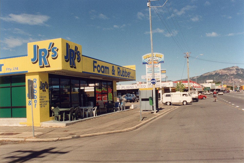 Rising Sun Plaza on Charters Towers Road Townsville, looking toward Mount Stuart, between 1980 and 2000 / Townsville City Council staff.