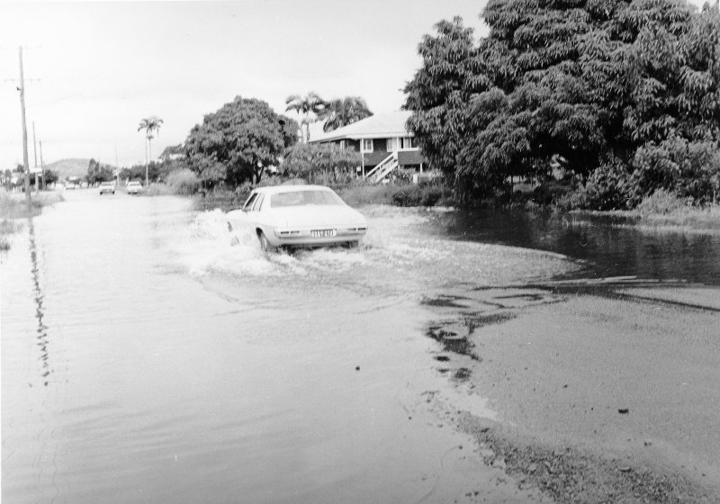 Floodwaters in Townsend Street, Mysterton, Townsville. 