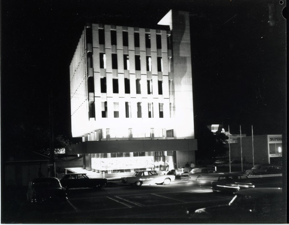 Mount Isa Mines House at night, Townsville, 14th October 1970
