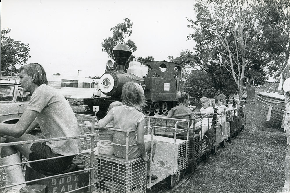 Train ride at the Bush Children's Fete, 1973