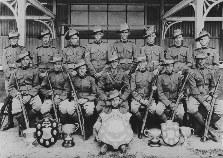 The 31st Battalion, Kennedy Regiment Cadet Team, Queensland Champions, ca 1933 