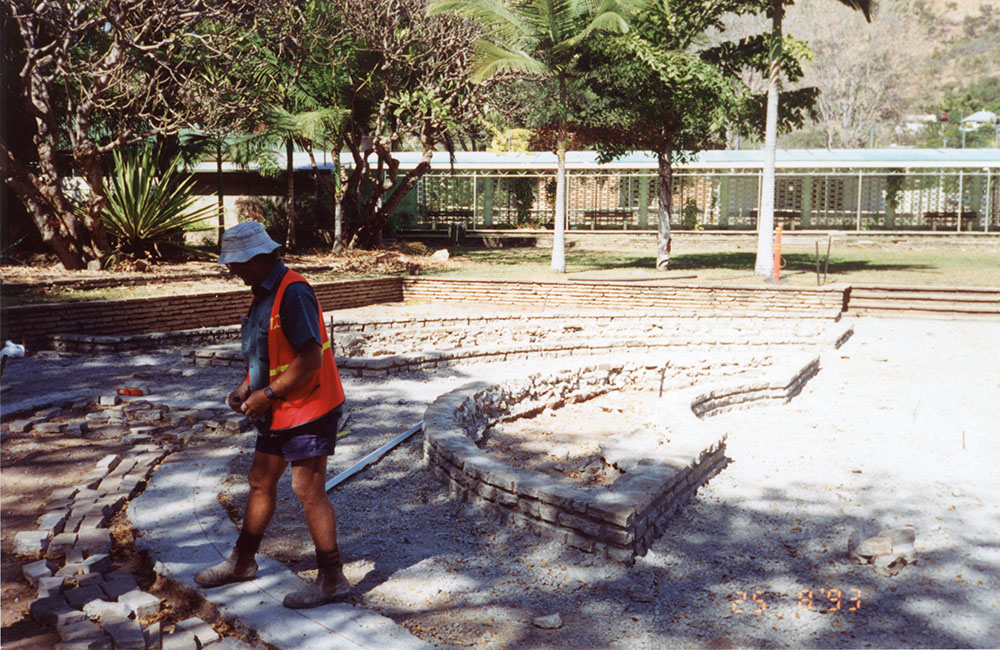 Rose gardens under construction in the Queens Gardens, Townsville, 25th August 1993 / Townsville City Council staff.