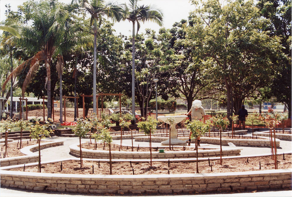 Rose gardens under construction in the Queens Gardens, Townsville, 1993 / Townsville City Council staff.
