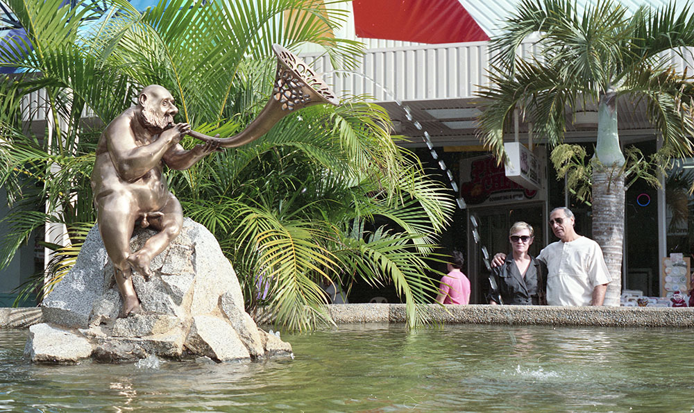 Benjamin, the cast bronze sculpture in the fountain in Flinders Mall, Townsville, 1991