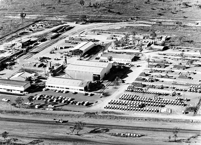 Humes Pipe Works at the Bohle industrial estate, Townsville, 1 July 1975