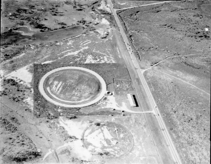 Royals Cycling Club velodrome, Stuart Drive, Idalia, Townsville, 1969. Aeial view. 