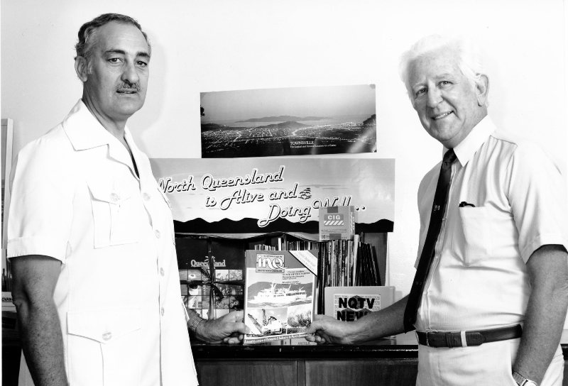 Mr Graham Jenkinson, President of the Townsville Chamber of Commerce, with the editor of Industry North Queensland, Mr. Brian Palmer. 