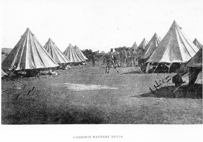 Garrison battery tents, Kissing Point encampment, Townsville, 1896. 
