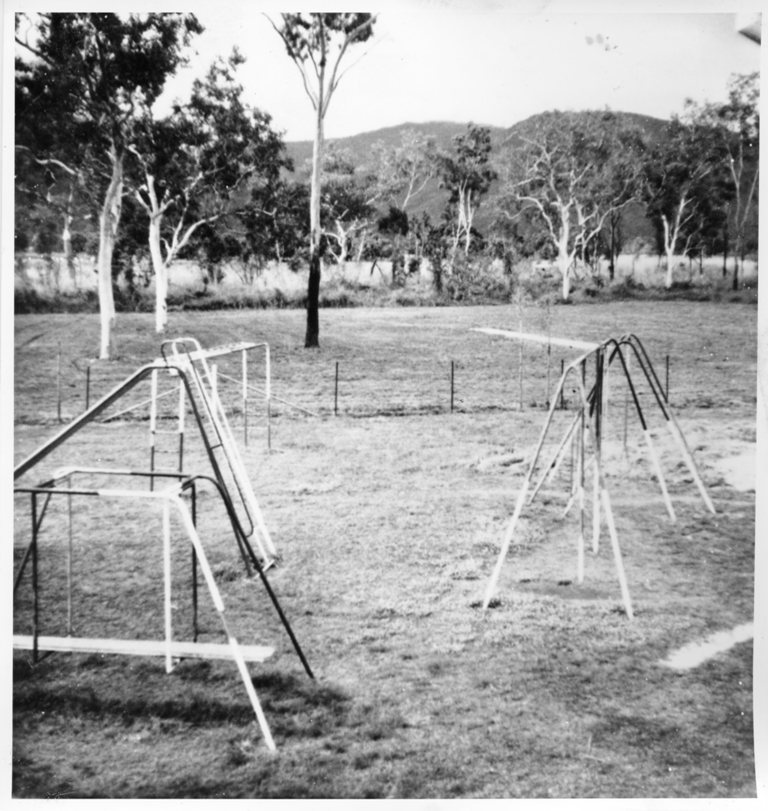 Playground equipment, Majors Creek State School, 1977. 