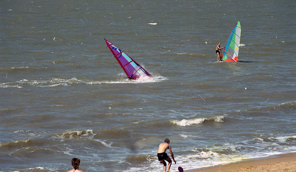 Windsurfers on the Strand, Townsville, 1991