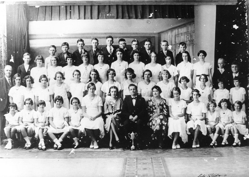 Railway Estate State School choir, winners of the Chief Chorus, North Queensland Annual Eisteddfod, Townsville, Easter 1936.. 