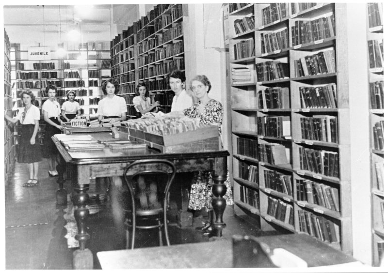 Townsville Municipal Library, staff members, 1950. 