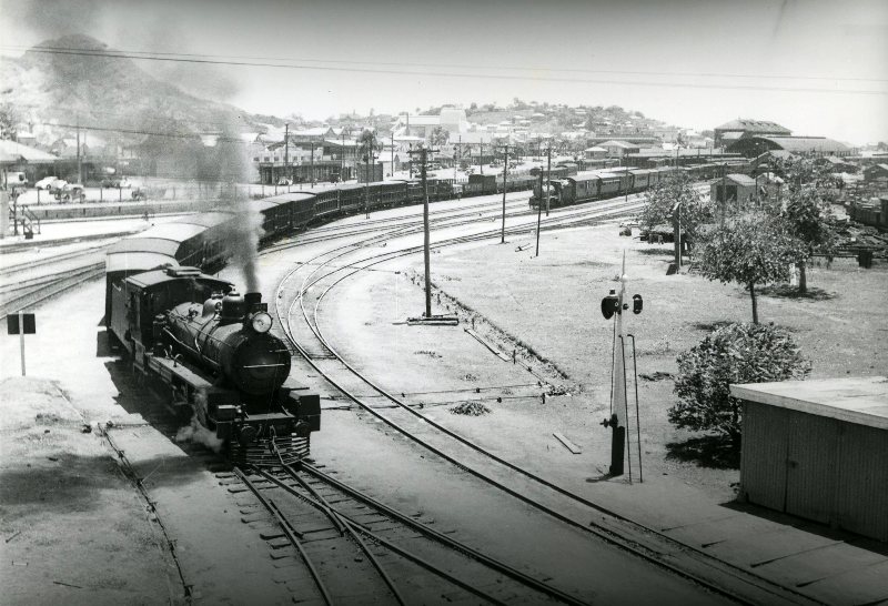 Steam train leaving Townsville, bound for Mount Isa 