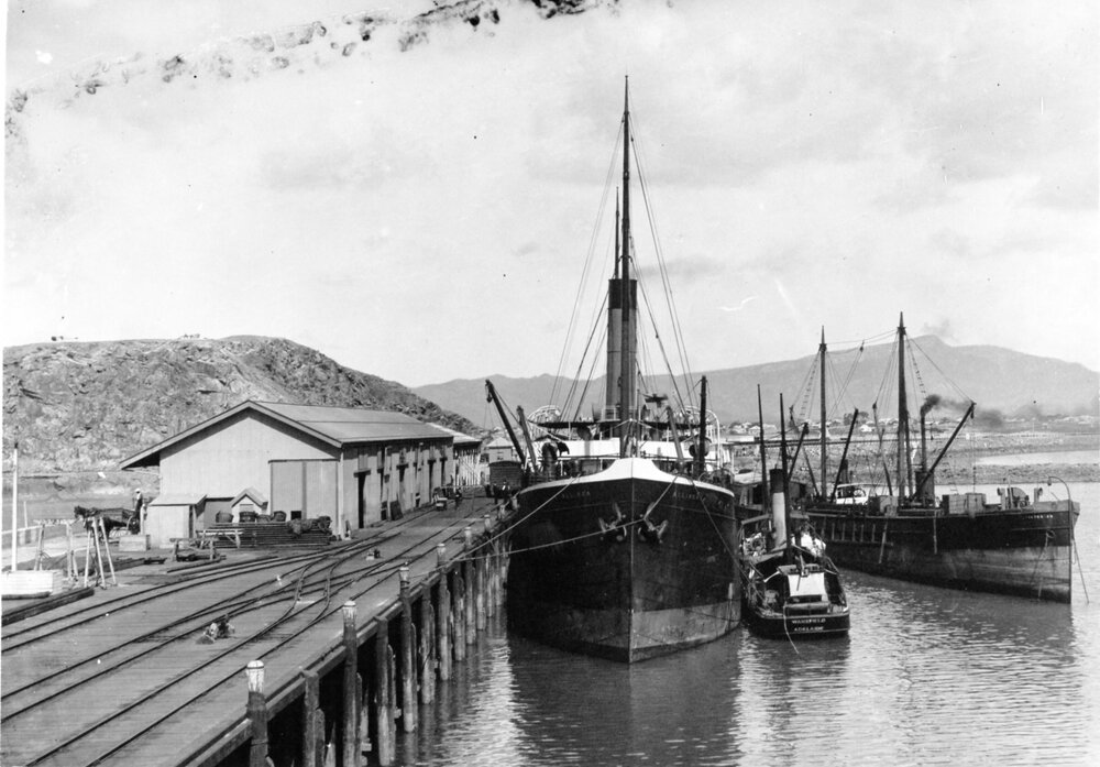 Jetty Wharf, Townsville, ca.1900. 
