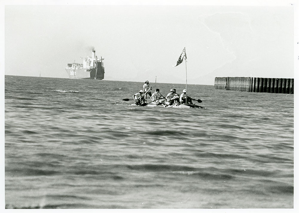Pacific Festival raft race, the Strand, Townsville, 1979