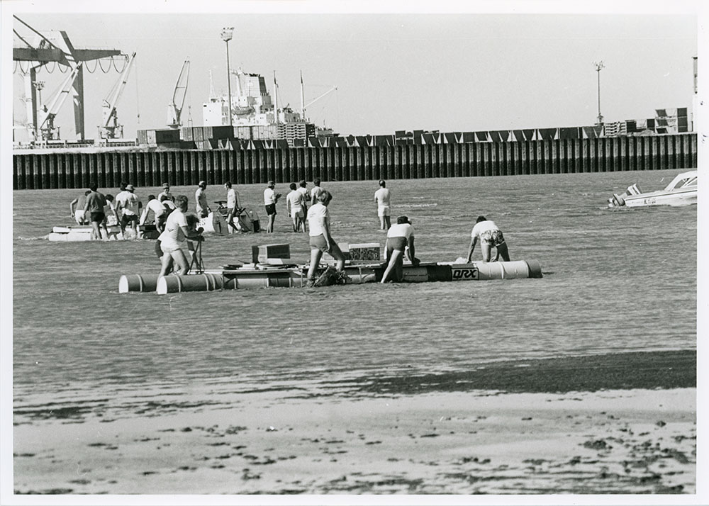 Raft race on the Strand during the Pacific Festival 1979