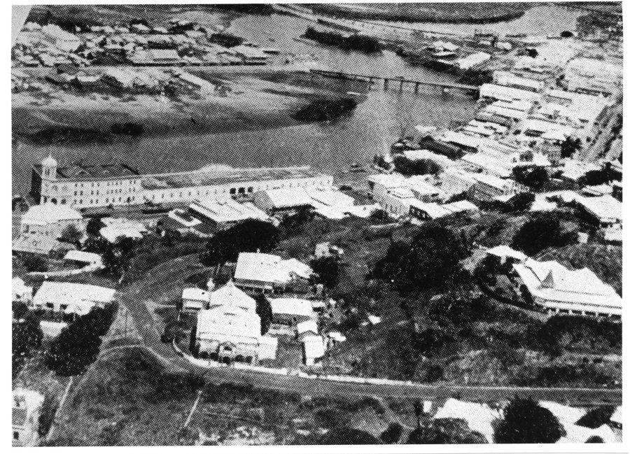 Aerial view of Melton Hill and Ross Creek, Townsville, 1932